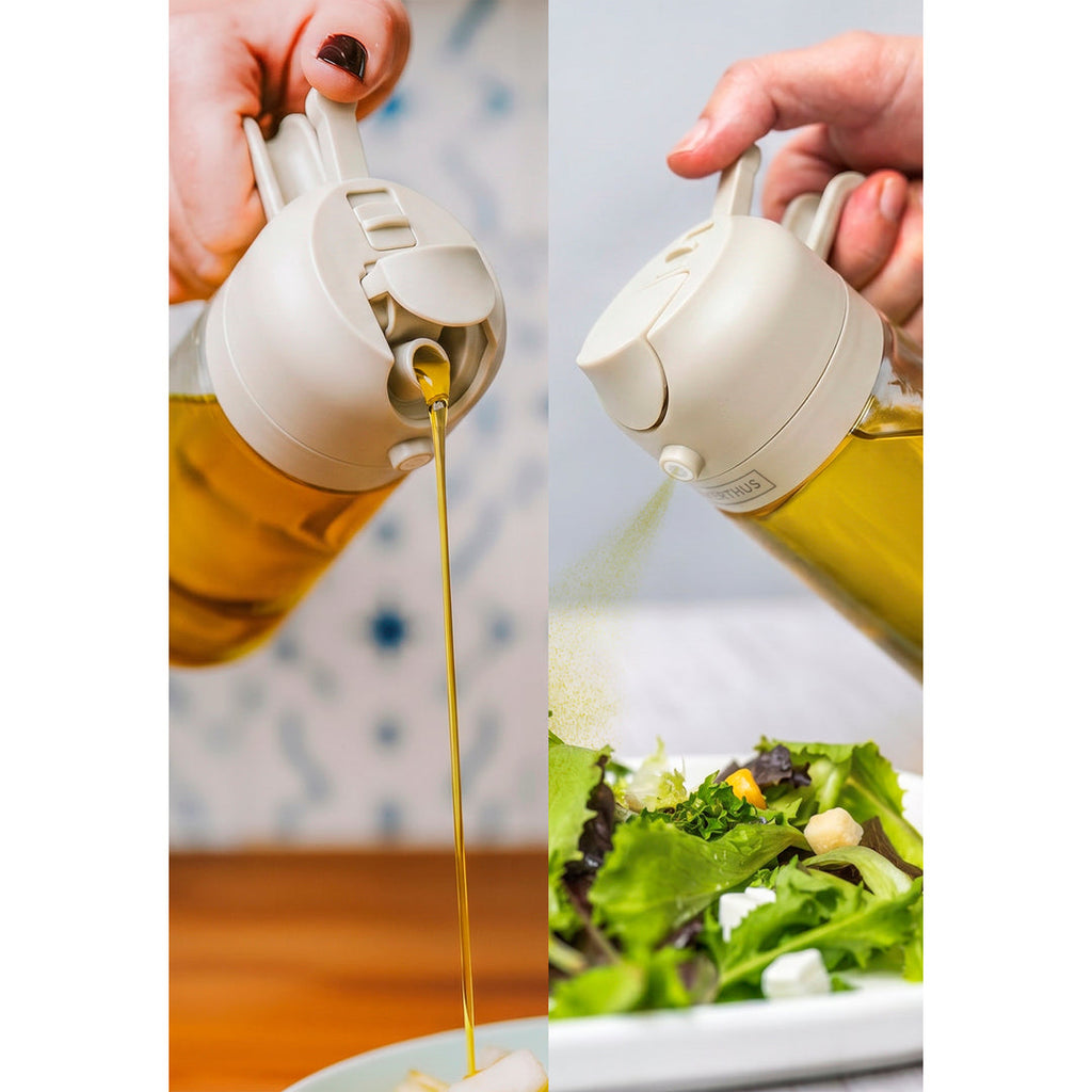 Dual-Use Oil Spray Bottle - Non-Drip Sprayer for Kitchen