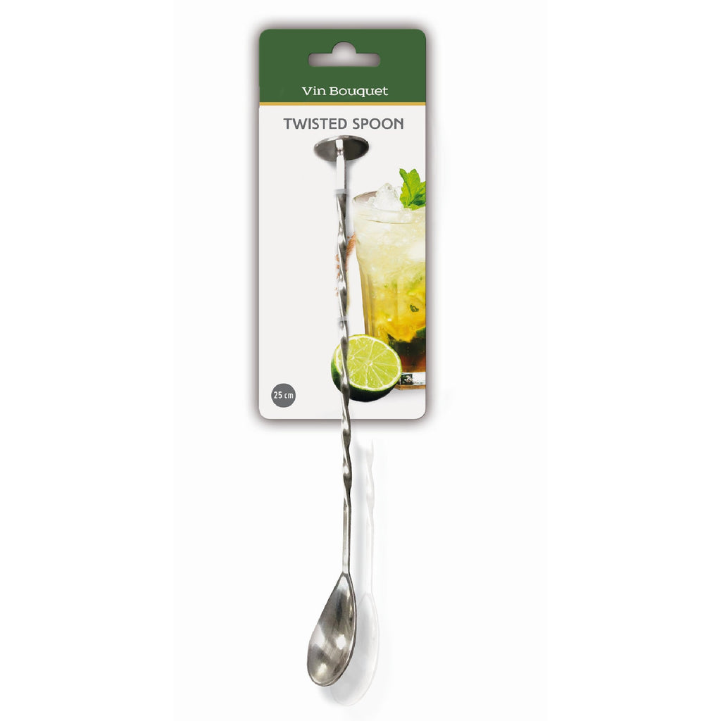 Colher de cocktail torcida de 25 cm