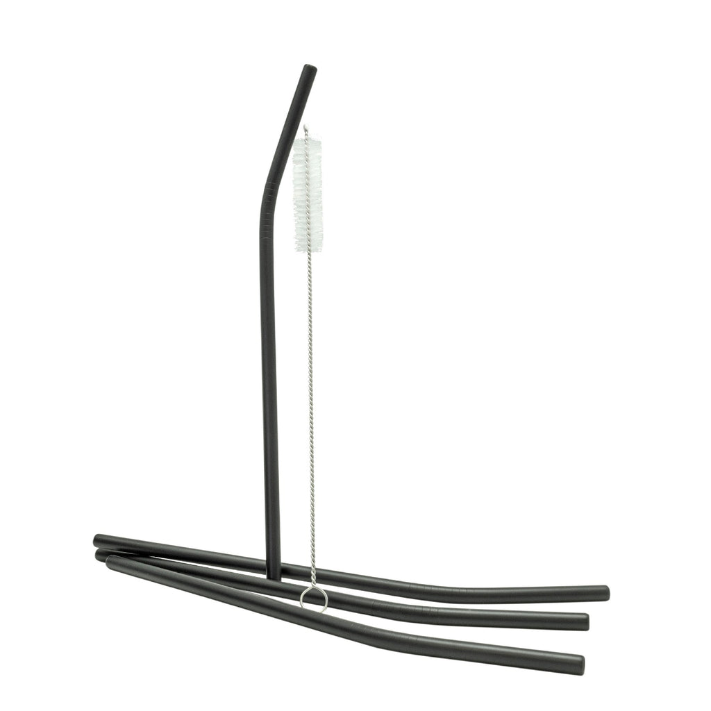 Palhinhas de aço inoxidável preto