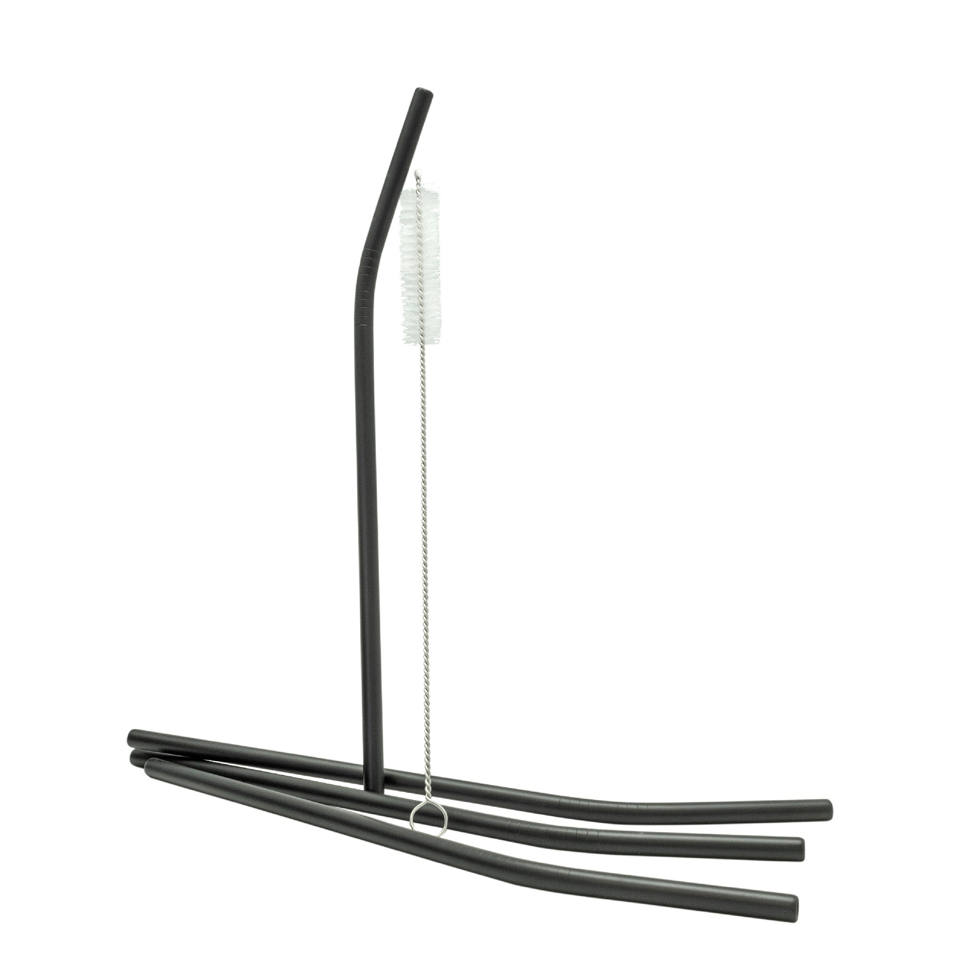 Palhinhas de aço inoxidável preto