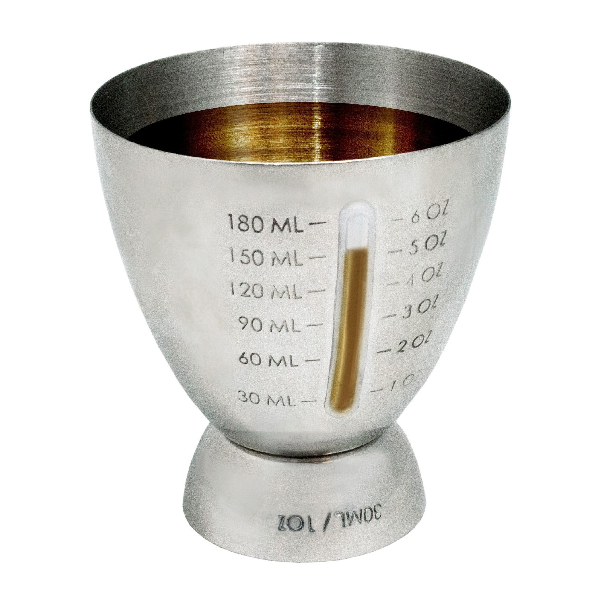 Medidor de cocktail gigante em aço inoxidável, de 30 a 180 ml