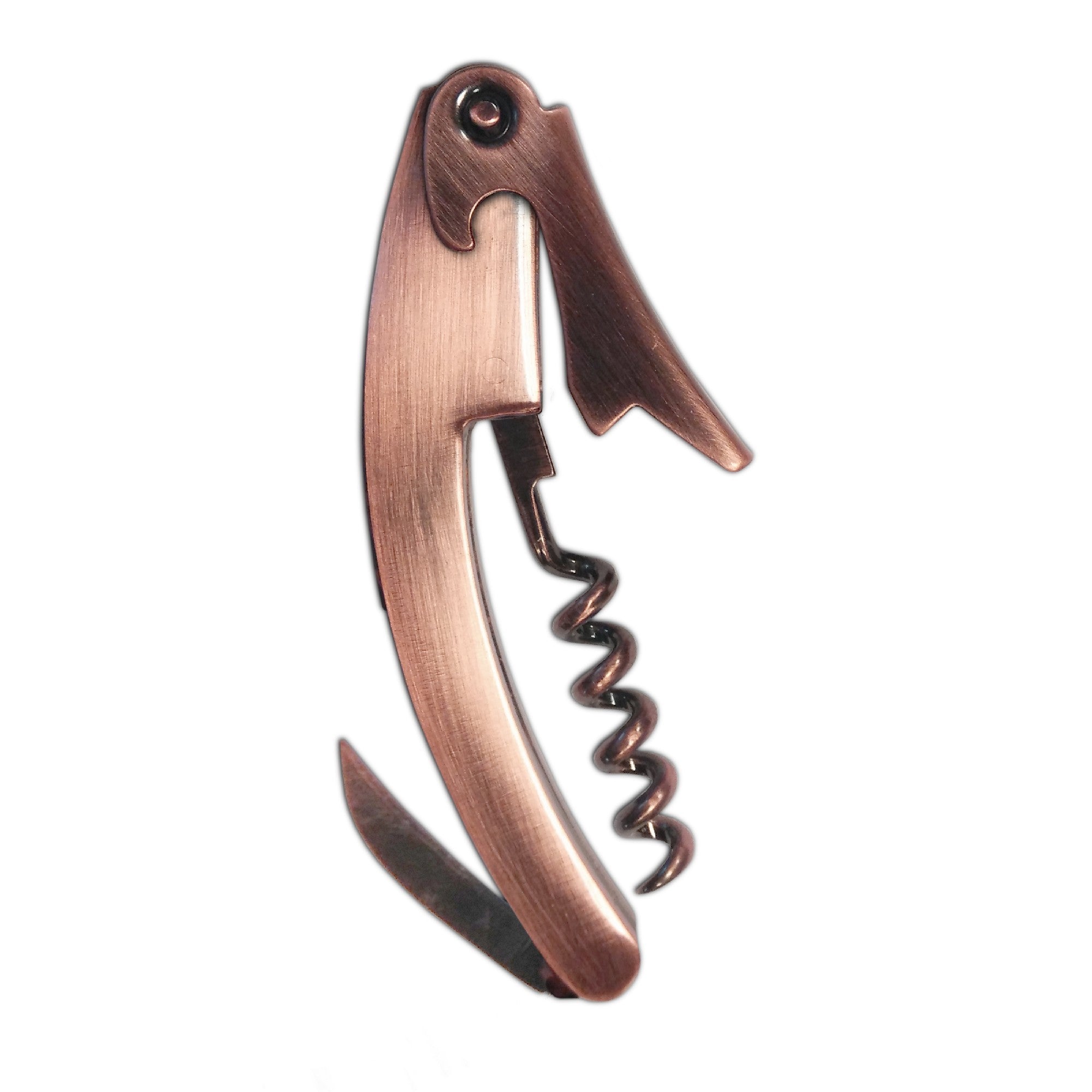 Vintage double-lever corkscrew antique copper