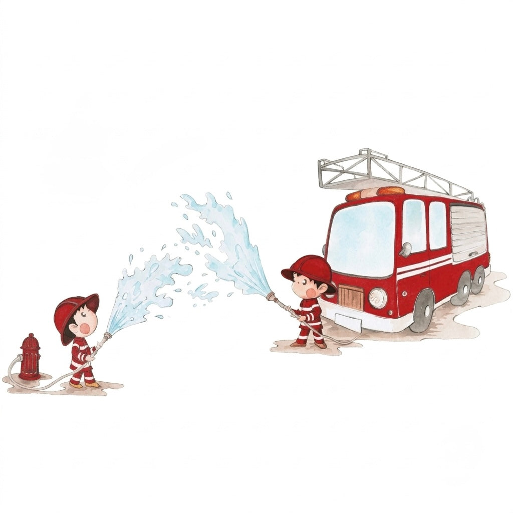 Hand-painted firefighter children's decorative vinyl