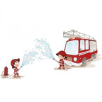 Hand-painted firefighter children's decorative vinyl