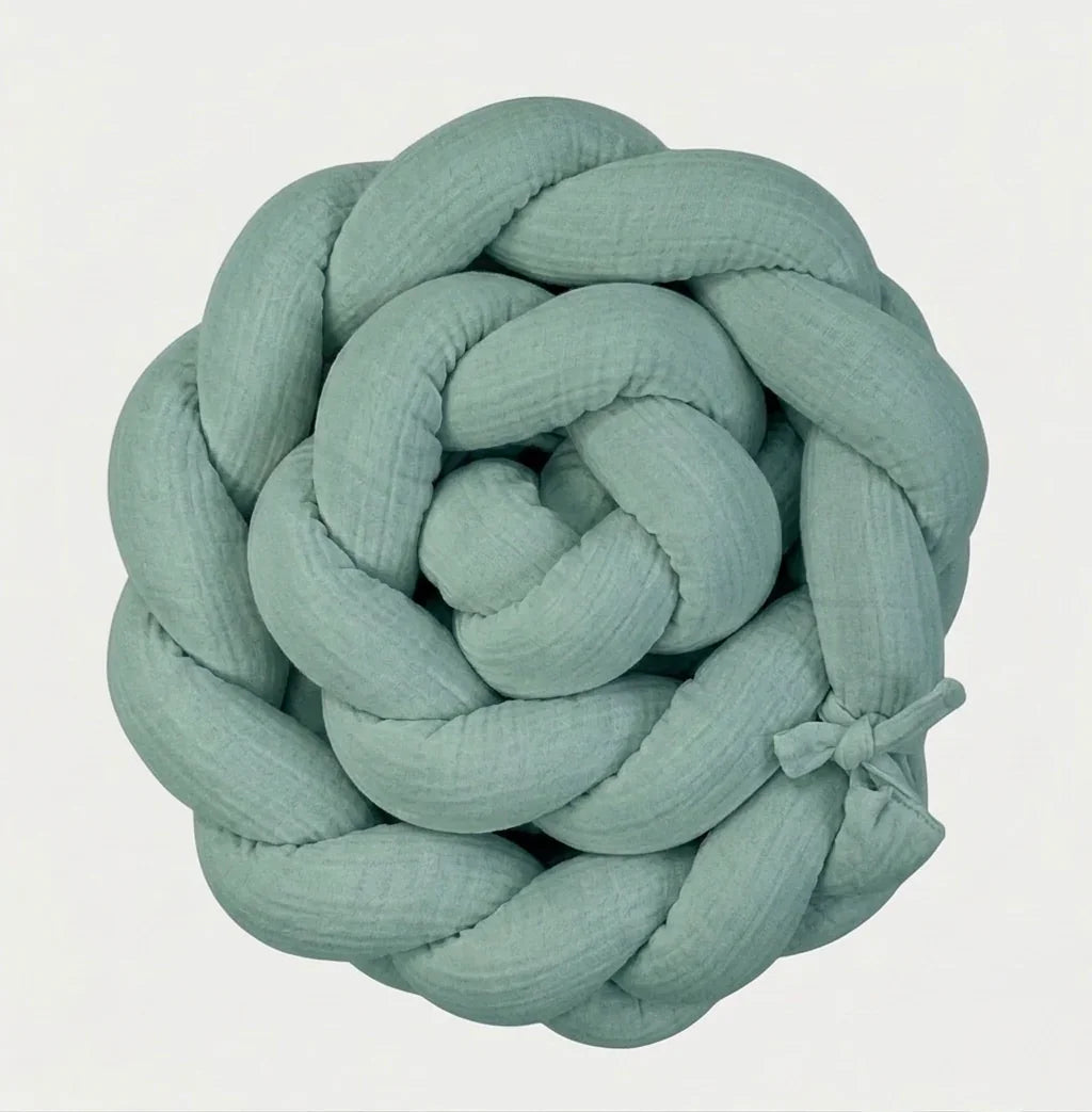 Crib bumper braid, 180 cm, made of muslin | Moss