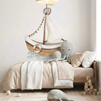 Children's decorative vinyl with a boat design for walls