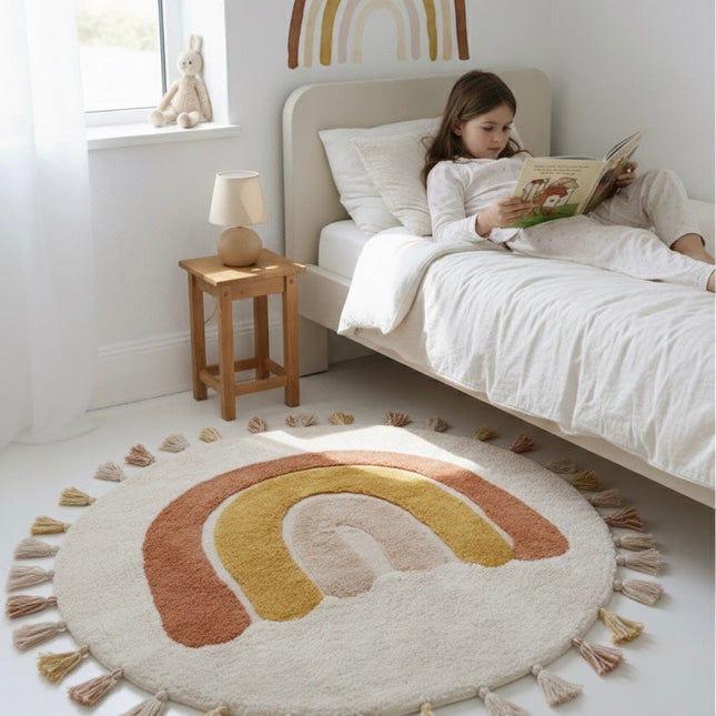 Alfombra Infantil 110 cm RAINBOW TOFFEE Algodón Lavable en lavadoraAlfombraHome & Garden > Decor > Rugs