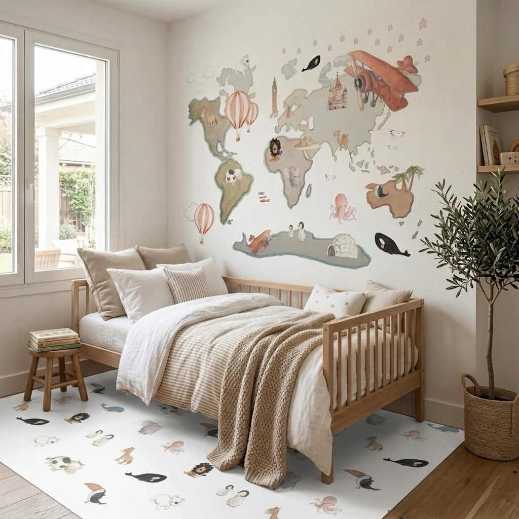 Children's vinyl rug with animal designs | 120x160 cm