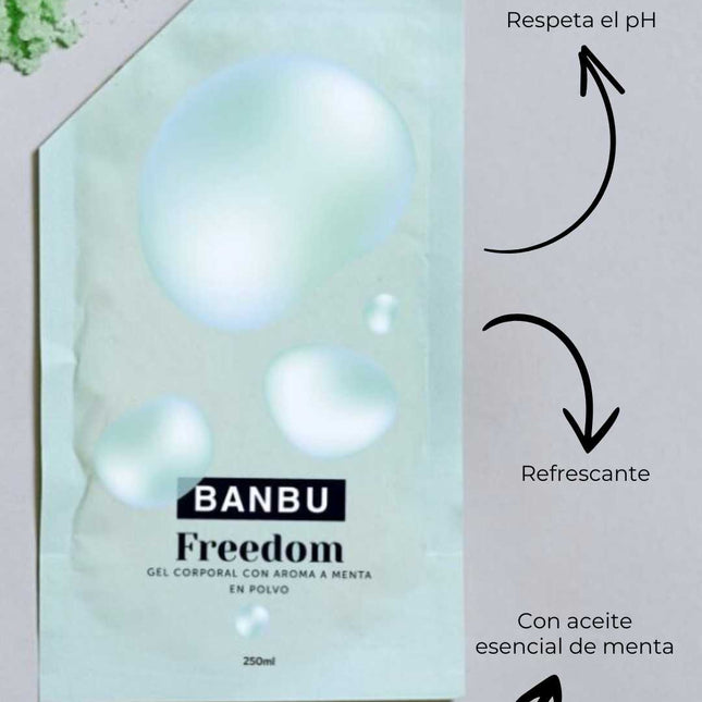 Gel de ducha en polvo mentolado refrescante purificante