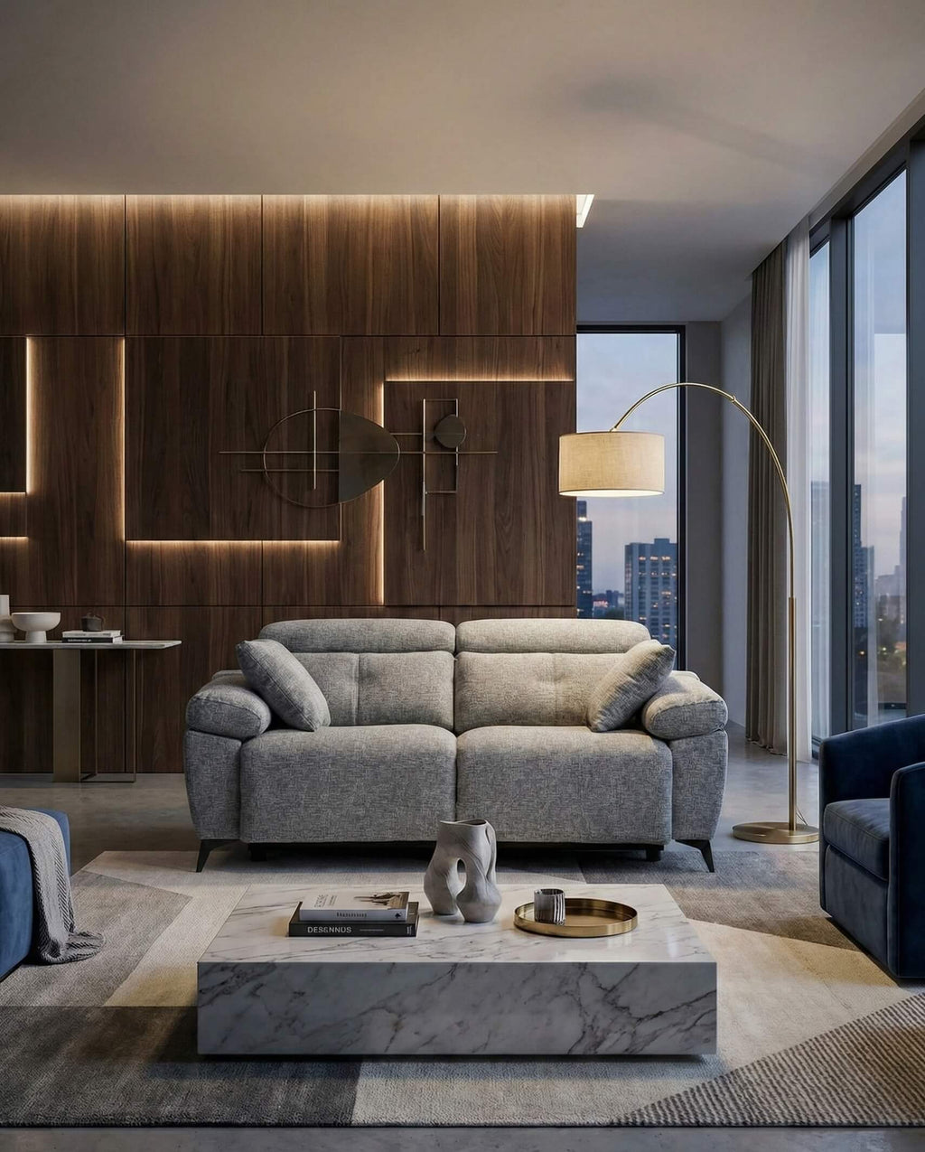 Sofá Erika 2 plazas relax compacto para salón pequeño | gris