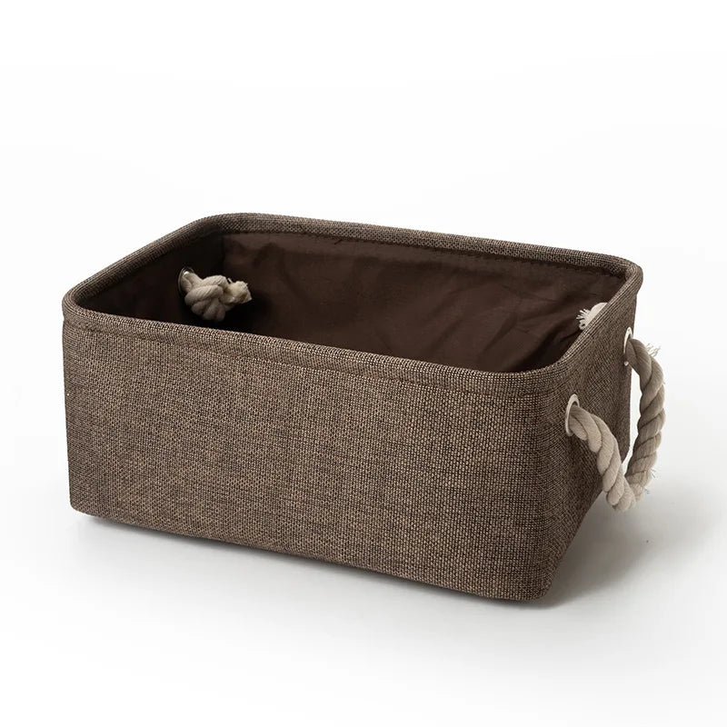 Cesta de almacenamiento de lino plegable con asaCestasHome & Garden > Household Supplies > Storage & Organization > Household Storage Containers