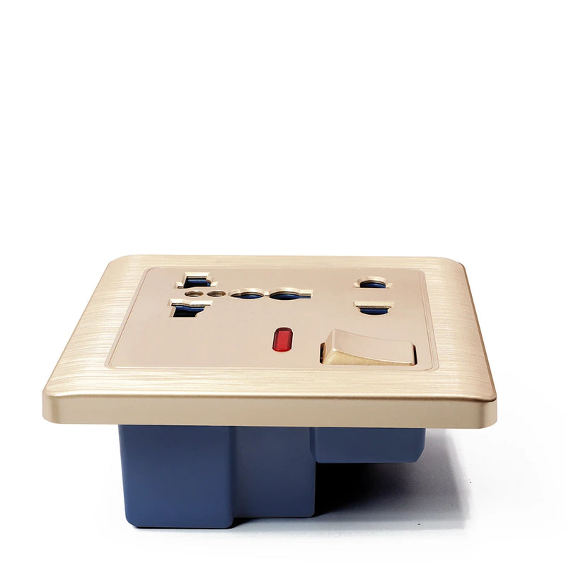 Enchufe Universal de 5 orificios con indicador LED de control conmutado Serie A3Enchufes