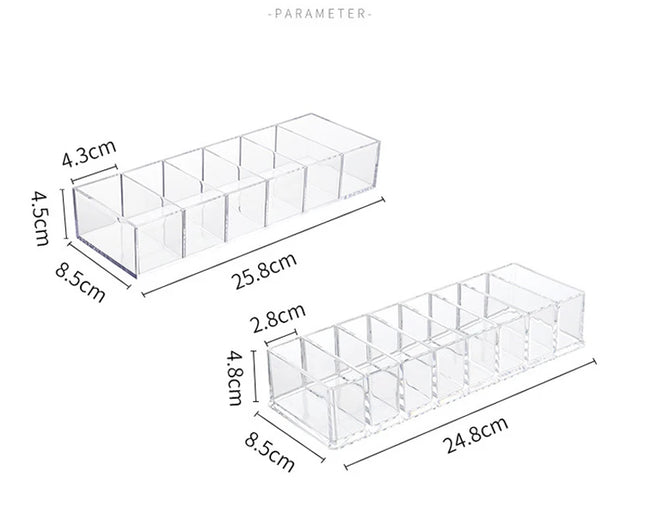 Clear acrylic cosmetic storage box