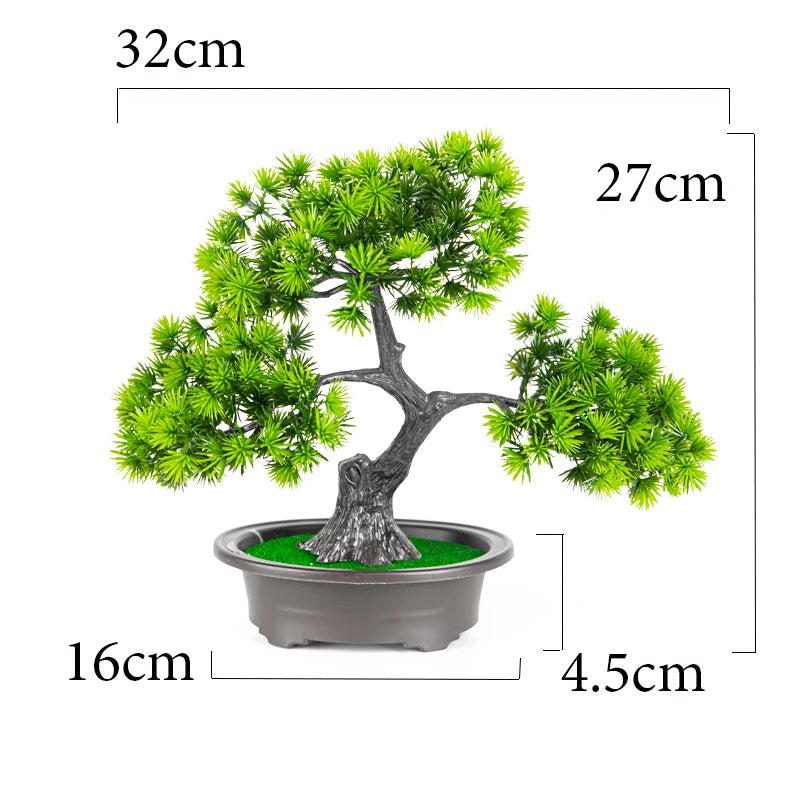 Bonsái artificial de pino | Árbol decorativo de 27-36 cm para escritorio, salón u oficinaPlantas artificialesHome & Garden > Decor > Artificial Flora > Artificial Trees