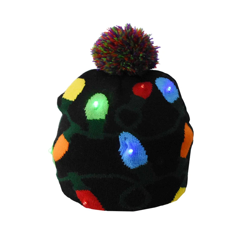 Gorro navideño con luz LED para niños