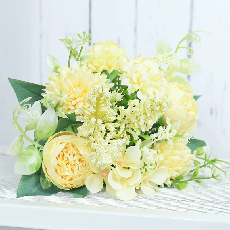 Ramo de flores artificiales de seda de 30cmFlores artificiales