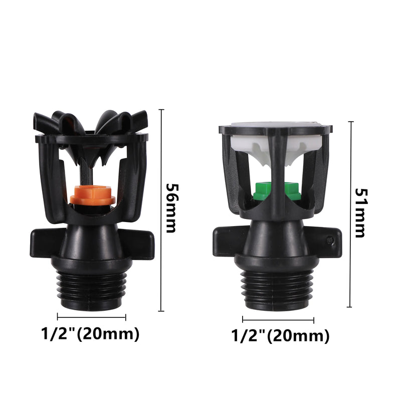 Aspersor giratorio 360° con conexión de rosca macho de 1/2"Riego