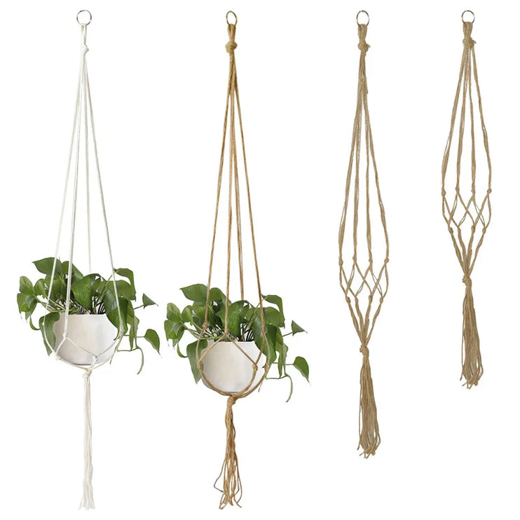 Support de pot de fleur suspendu en macramé d'intérieur et d'extérieur disponible en différents modèles