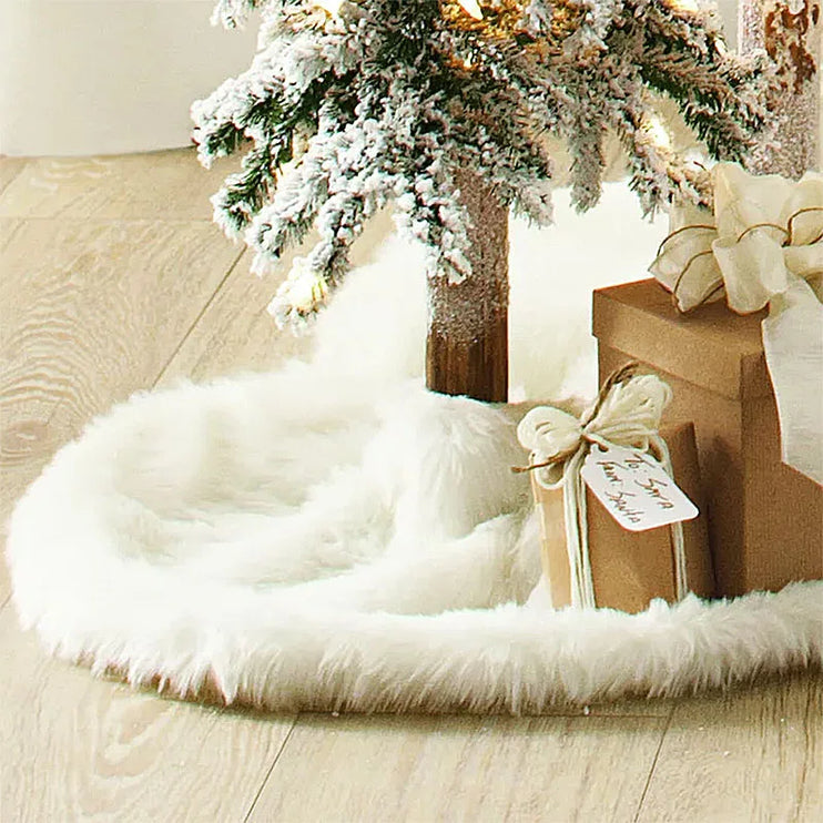 White and flake Christmas tree skirts