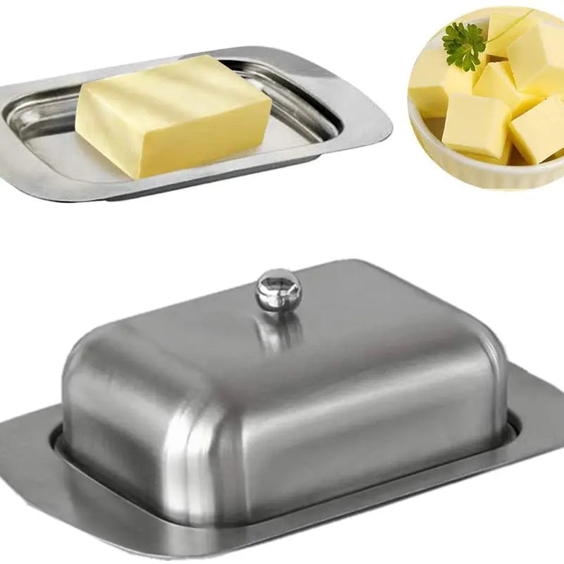 Bandeja de acero inoxidable con tapa para mantequillaBandejasHome & Garden > Kitchen & Dining > Tableware > Serveware > Serving Trays