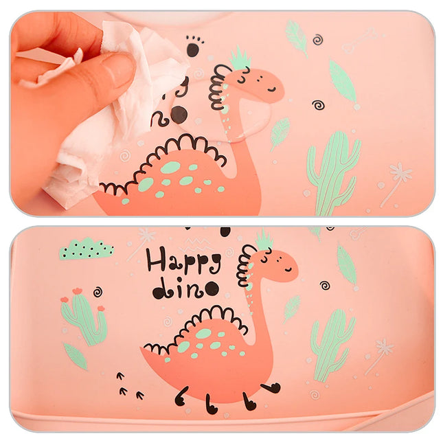 Silicone bib with drawings