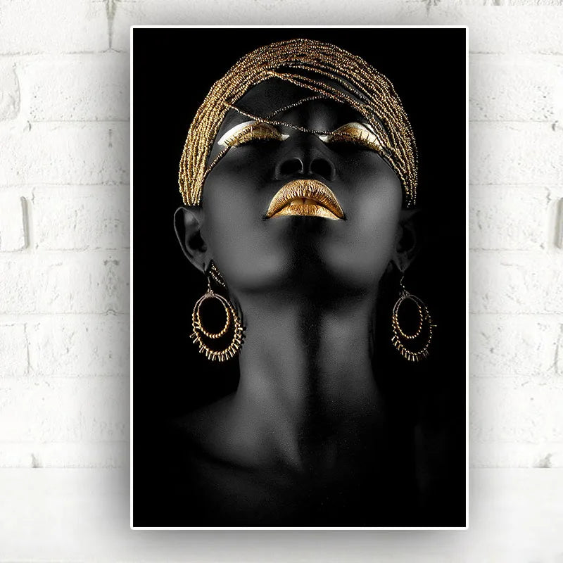 Impresión en lienzo de mujer africana con joyas doradasCuadrosHome & Garden > Decor > Artwork > Posters, Prints, & Visual Artwork > Posters