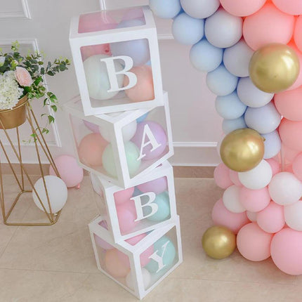 Boîte transparente avec lettres pour ballons