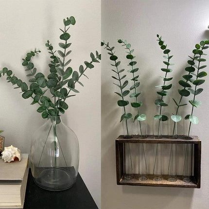 Feuilles d'eucalyptus artificielles givrées pour la décoration