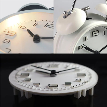 Reloj despertador con doble campana y esfera 3D