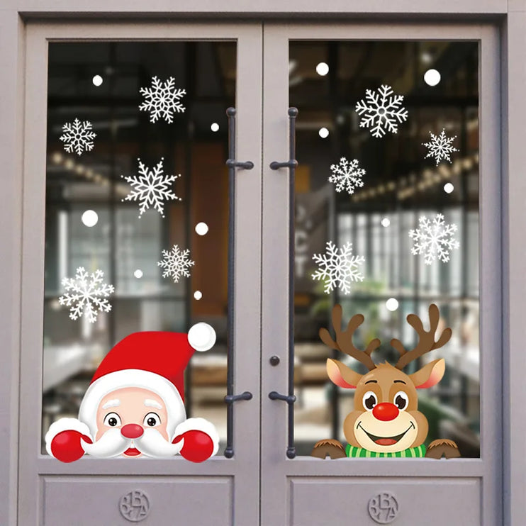 Pegatinas para ventanas navideñas decorativas