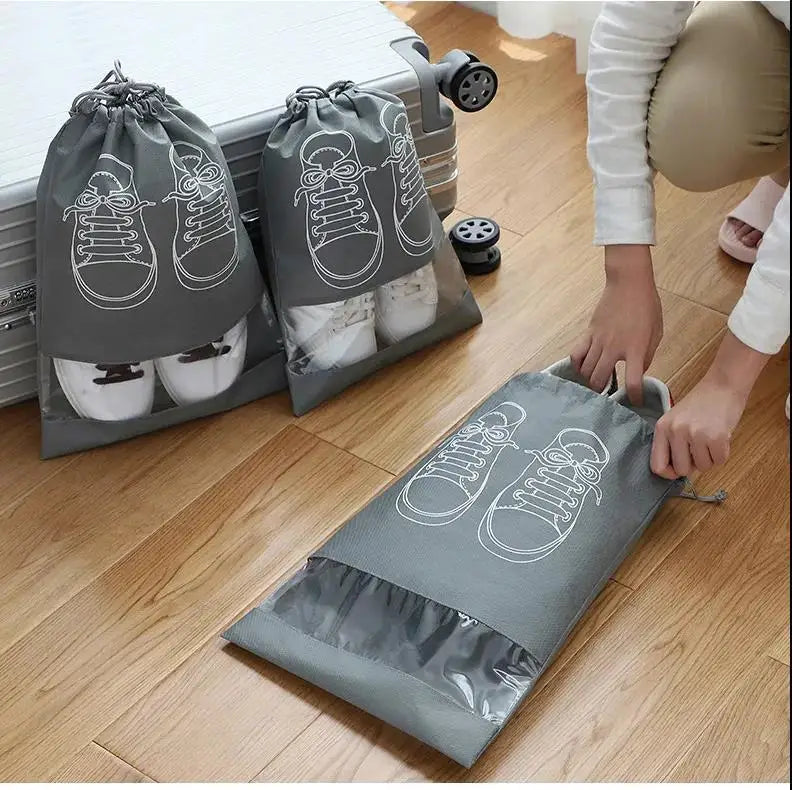 Shoe Organizer Bags with Transparent Band