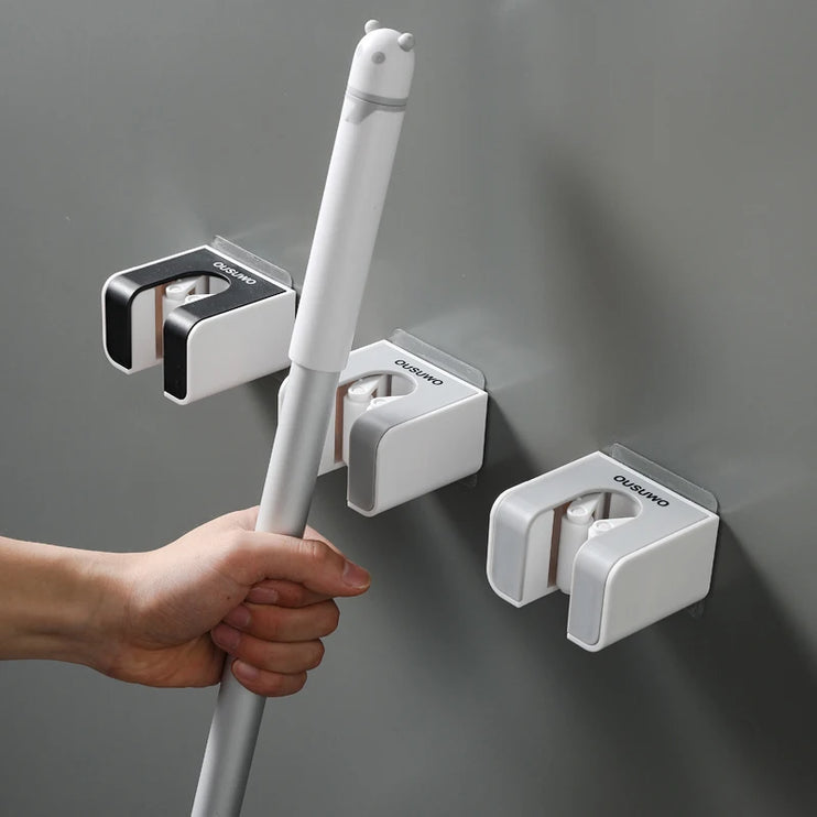 Mop holder for wall without drilling