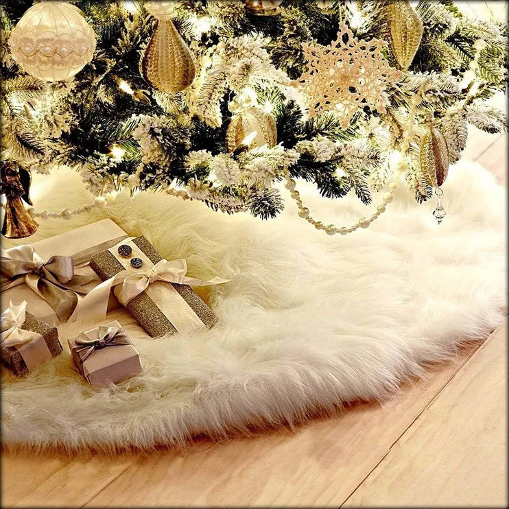 White and flake Christmas tree skirts