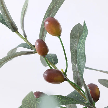 Artificial olive branch with decorative fruits