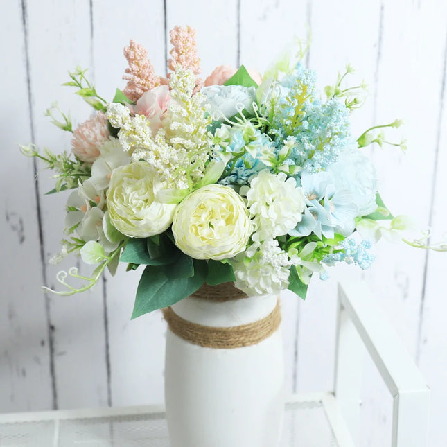 Artificial silk flower bouquet