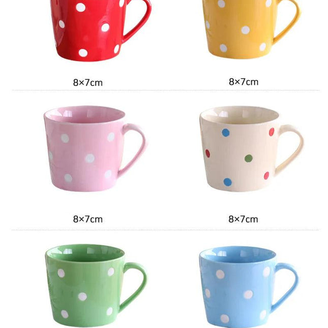 Tasses à café mignonnes du point 200ml de polka