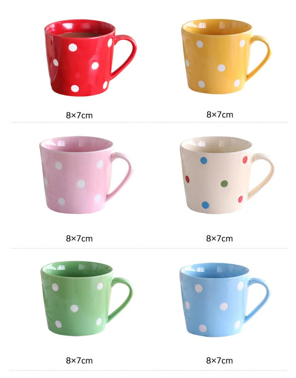 Lindas tazas de café de lunares de 200ml