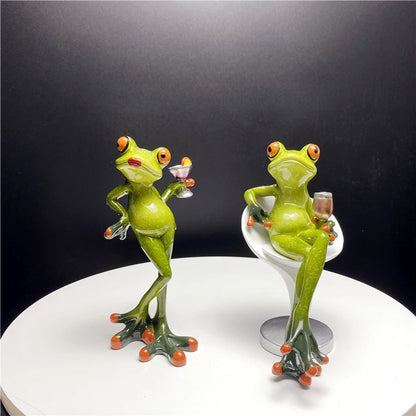 Figuras de ranas de resina creativas para Interior