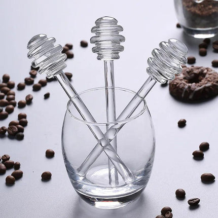 Glass honey dipper