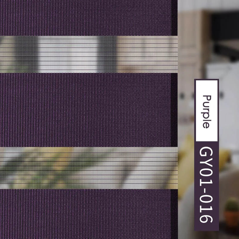 Estor enrollable de cebra de doble capa de coloresPersianas