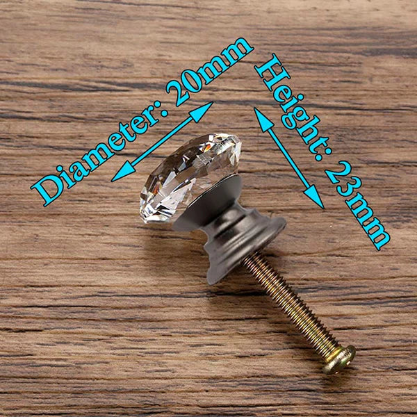 Pomos de cristal con forma de diamante transparente 20-30-40mmPomos y Tiradores