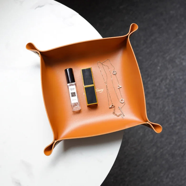 Bandeja de llaves de polipiel para recibidor de casaSoportes para llaves