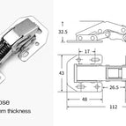 10,2 cm Fermeture douce