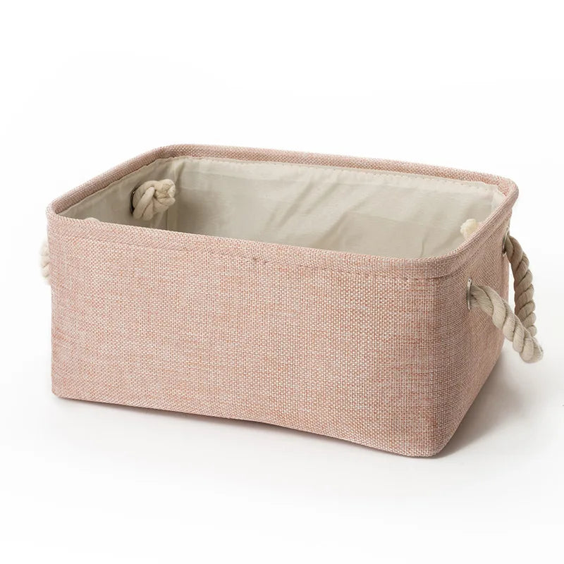 Cesta de almacenamiento de lino plegable con asaCestasHome & Garden > Household Supplies > Storage & Organization > Household Storage Containers