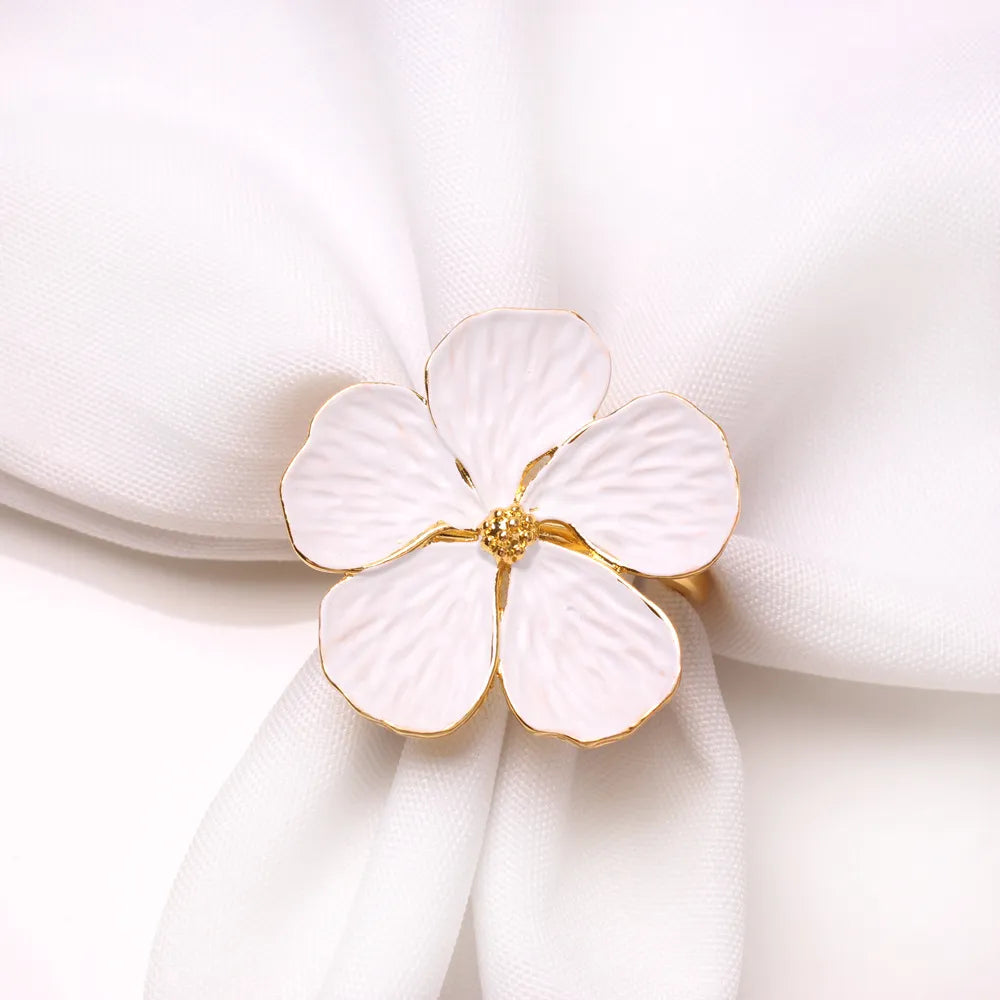 Flower Shape Napkin Ring Buckle 4Pcs