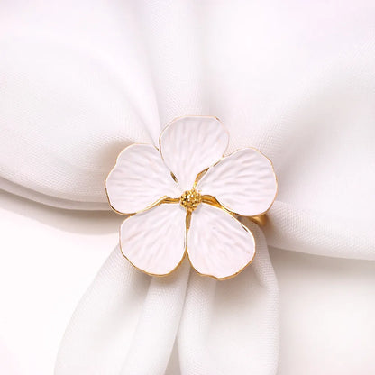Hebilla de anillo para servilletas en forma de flor 6Uds