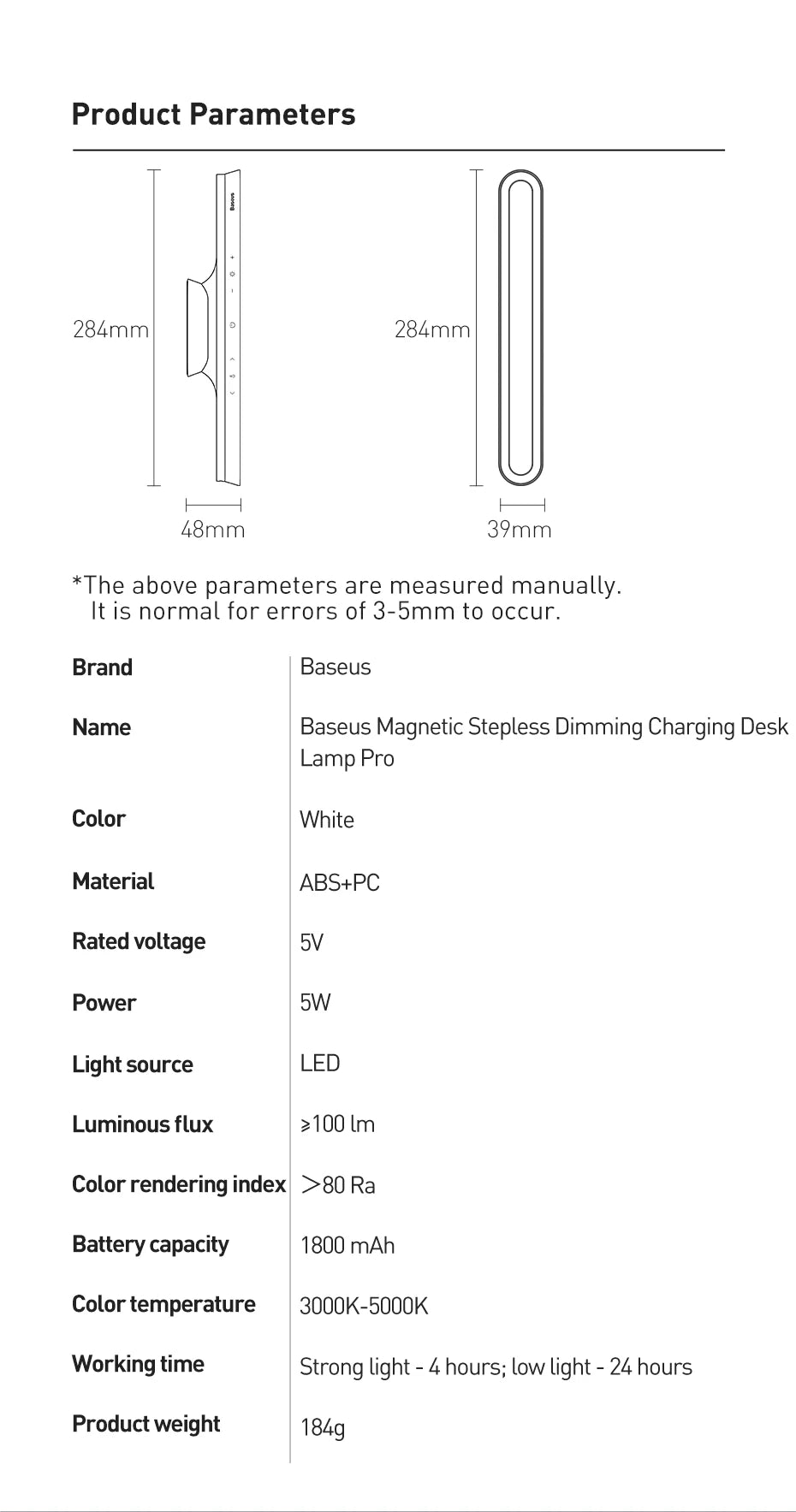 Lámpara magnética de luz LED recargable