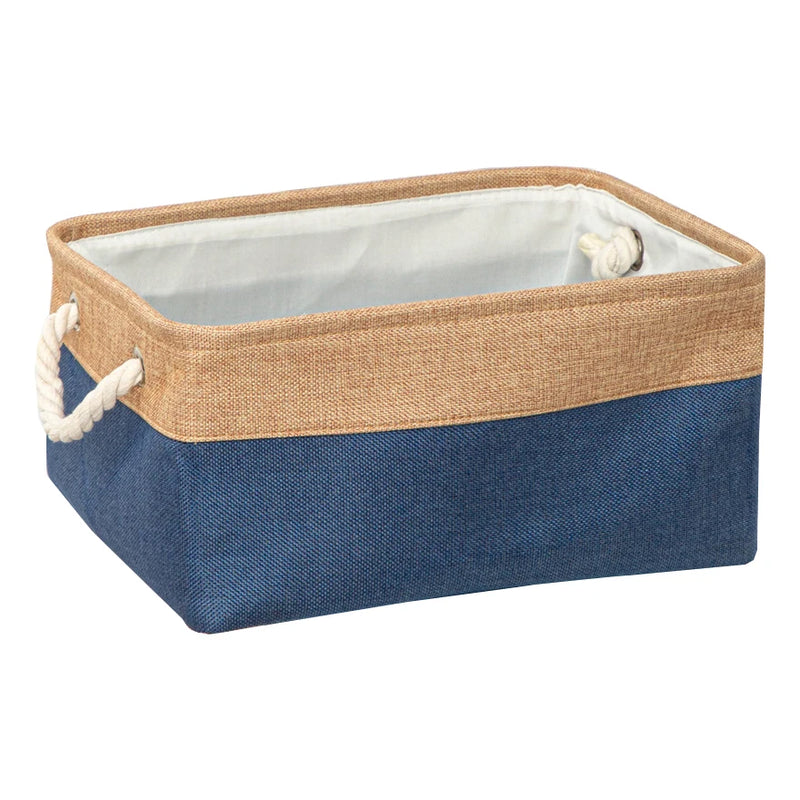 Cesta de almacenamiento de lino en dos colores plegable con asaCestasHome & Garden > Household Supplies > Storage & Organization > Household Storage Containers