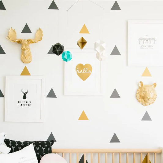 Decorative wall stickers with triangle shapes