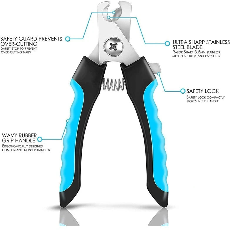 Cortauñas profesional de acero inoxidable para mascotas con protector de seguridadHigieneAnimals & Pet Supplies > Pet Supplies > Pet Grooming Supplies > Pet Nail Tools